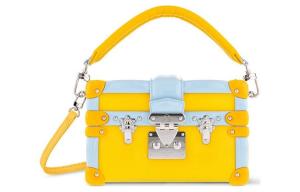 Louis Vuitton Женская кожаная сумка-кроссбоди PETITE MALLE, жесткая, желтая