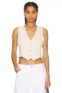 Джинсовый жилет tate Free People, экрю