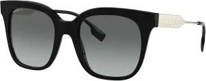 Солнцезащитные очки BURBERRY BE 4328 F, азиатский размер, модель 300111, черные, Black/Grey Gradient-300111