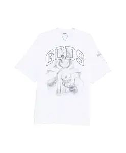 Белая футболка с графическим принтом и круглым вырезом Gcds, белый