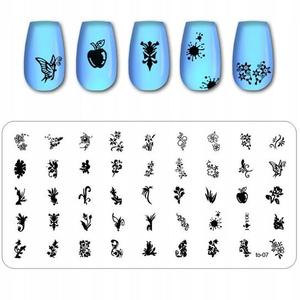 Пластина для штампов для ногтей Узоры Цветы Листья To-07, Frezarkowo