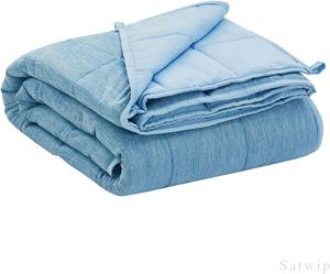 Утяжеленное одеяло 122х183 см, 4,5 кг, охлаждающее, для тех, кто спит в жару, Cool Moire Jersey с мягким дышащим покрытием Sanded, Blue