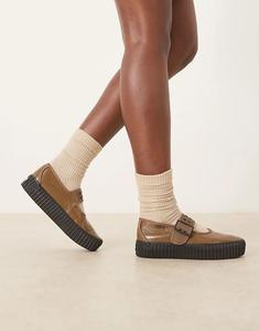 Кроссовки Vans Mary Jane на платформе в цвете коричневый металлик