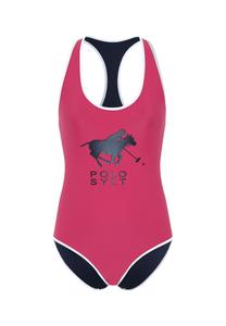 Купальник в дизайне этикетки POLO SYLT, цвет Raspberry