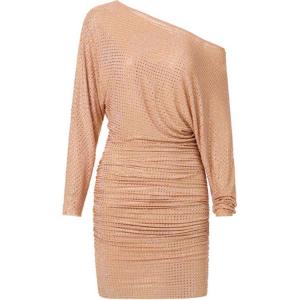 Self-portrait Женское платье с длинными рукавами Self Portrait золотое