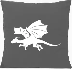 Подушка для дивана Huuraa, подарочная, с изображением дракона, 40x40 см, с наполнителем из серо-стального хлопка, сувенир в виде дракона Hellweg Druckerei