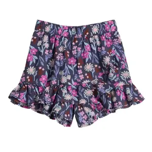 Детская юбка-шорты с рюшами для девочек Jumping Beans, цвет flowers multi purple