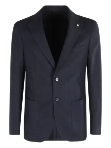 Хлопковый блейзер с накладными карманами l.b.m., синий