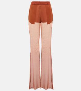 Широкие шелковые брюки со средней посадкой Nensi Dojaka, Chestnut