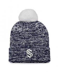 Женская шапка-манжета с помпоном, темно-синего цвета Seattle Kraken Glimmer Fanatics