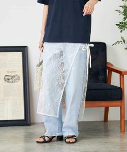 Юбка-обертка из кружева с люрексом Avv, цвет White