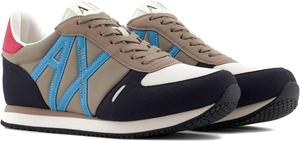 Мужские кроссовки AX Armani Exchange из текстурированной замши и сетки с логотипом, темно-синий