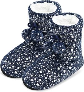 Женские уютные и теплые носки-тапочки DICUIRD с противоскользящей подошвой, Navy Star