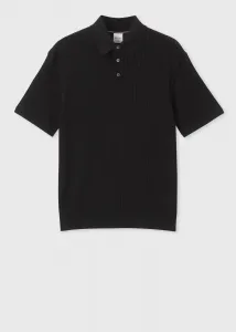 Трикотажное поло с коротким рукавом и широкой ребристой отделкой