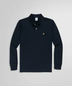 Поло-рубашка с длинным рукавом из эластичного пике из хлопка Supima от GF, приталенный крой Brooks Brothers, цвет Navy