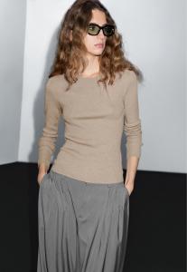 Джемпер Massimo Dutti RIBBED CREW NECK, Light Brown/Light Brown