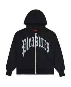 Готическая толстовка на молнии, черная Pleasures, черный