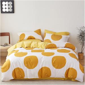 RASRGTRQ Комплект постельного белья из длинноволокнистого хлопка в горошек Yellow