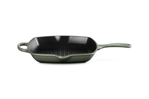 Чугунная квадратная сковорода Le Creuset, темно-зеленый