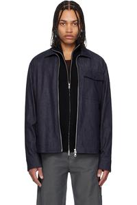 Джинсовая куртка на молнии с длинным рукавом Moncler, синий