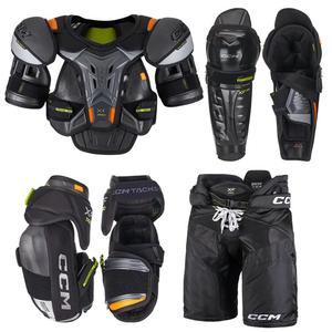 CCM Комплект защиты Tacks XF Pro для хоккея: нагрудник, налокотники и наколенники, размер S