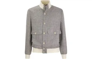 Brunello Cucinelli Приталенная куртка с высоким воротником, Gray