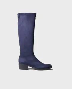 Женские замшевые кожаные ботинки на нескользящей подошве Toni Pons, темно-синий