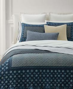 Хлопковое стеганое одеяло Beckett с ромбовидной вышивкой, размер King Lauren Ralph Lauren, Indigo