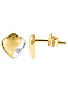 Adeliás Женские серьги - серьги-гвоздики из золота 375 пробы с белыми кубическими циркониями