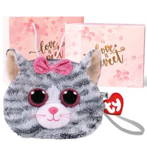 Ty Серый кот Chichi кошелек для монет кукла плюшевая кукла высота 10,5 см