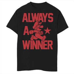 Красная игровая футболка с графическим текстом Nintendo Mario Bros Always для мальчиков 8–20 лет Licensed Character