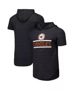Мужская черная футболка с капюшоном Baltimore Orioles Tri-Blend Majestic