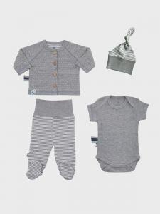 OrganicEra Комбинезон/боди 'Organic Newborn Nursing Set, 4 pcs Set' в сером цвете