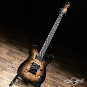 Гитара ESP LTD TE-1000 EverTune с верхом из клена с текстурой «популяр» - угольно-дымчатый взрыв