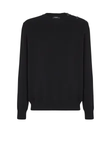 Джемпер из тонкого эко-кашемира Balmain, черный