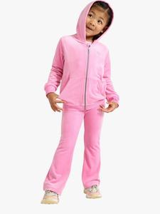 Детская велюровая куртка с капюшоном свободного кроя Lindex, Pink