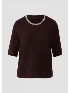 Вязаный свитер цвета 8944_темно-коричневый s.Oliver