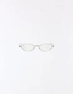 Белые синие очки со светофильтром и стразами Bershka