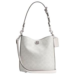 COACH Искусственная кожа Сумка ведро Наплечная сумка Маленькая женская Мел белый