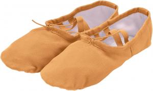 Танцевальные туфли для девочек, балетные туфли из парусины, мягкие и легкие, с эластичными шнурками, для гимнастики Generic, золотой