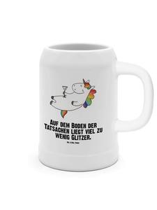 Пивная кружка с изображением единорога, цветочной отделкой и надписью белого цвета Mr. & Mrs. Panda