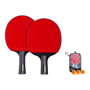 5008 Двусторонняя ракетка для настольного тенниса с длинными шипами и инвертированной резиной из цельного дерева 361°, красный черный, long handle shakehand grip 1 pc+красный черный, short handle penhold grip 1 pc