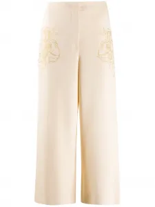 Укороченные брюки с вышивкой Moschino, нейтральный