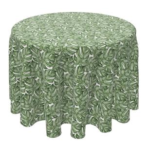 Круглая скатерть, 100% хлопок, 60 круглых дюймов, листья монстеры
