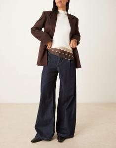 Бандана с цветными блоками на поясе My Accessories коричневого цвета