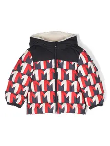 Пуховик Eddie с монограммой Moncler Enfant, синий