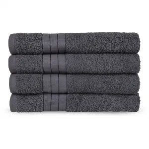 Полотенца Uni хлопок, вафельный фротте, кайма, 500 г/м², однотонные, без крепления Good Morning, антрацит