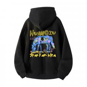 Толстовка Unisex Hooded Moderate Heavyweight HUANQIU, черный (fleece-lined)