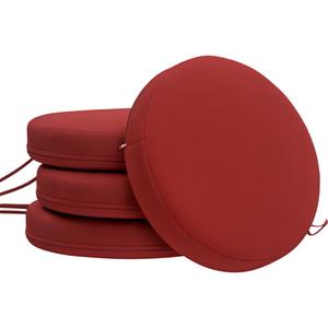 Комплект из 4 круглых подушек для стульев для использования внутри и снаружи помещений Outsunny, Wine red