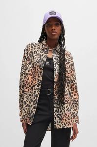 Блузка Hugo Boss женская коричневая с леопардовым принтом